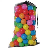 Franklin Sports Ball Pit Balls 100 pack - BPA Free, Phthalate Free, Crush Proof Non-PVC Plastic - 6 Colors Included With A Reusable Mesh Drawstring Bag