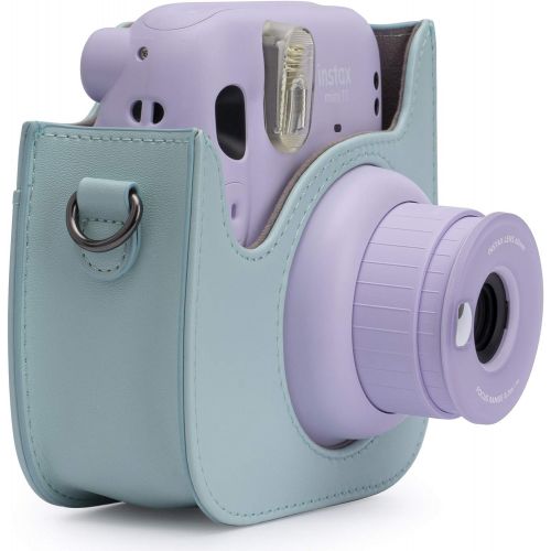  Frankmate Protective Case for Fujifilm Instax Mini 11 Instant Camera - Premium Vegan Leather Bag Cover with Removable Adjustable Strap (Cute Duck)