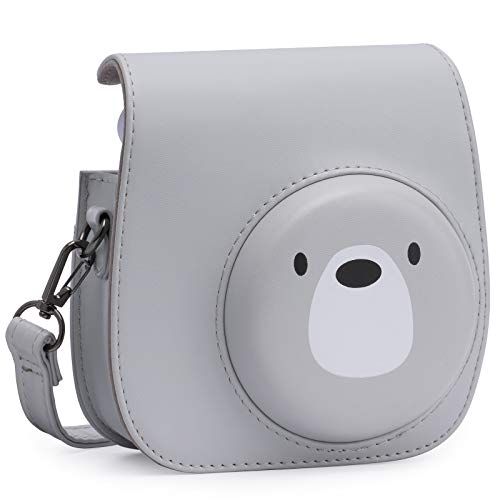  Frankmate Protective Case for Fujifilm Instax Mini 11 Instant Camera - Premium Vegan Leather Bag Cover with Removable Adjustable Strap (Cute Bear)