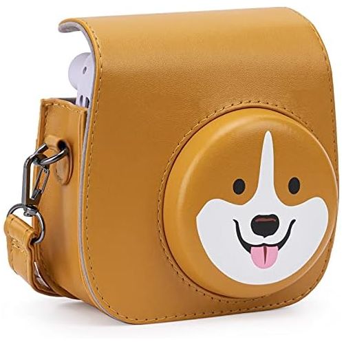  Frankmate PU Leather Instax Camera Compact Case for Fujifilm Instax Mini 11/9/8/8+ Instant Film Camera (Tan Puppy)