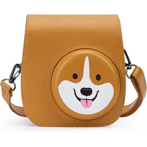  Frankmate PU Leather Instax Camera Compact Case for Fujifilm Instax Mini 11/9/8/8+ Instant Film Camera (Tan Puppy)