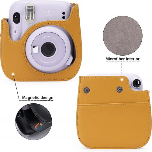  Frankmate PU Leather Instax Camera Compact Case for Fujifilm Instax Mini 11/9/8/8+ Instant Film Camera (Tan Puppy)