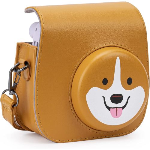  Frankmate PU Leather Instax Camera Compact Case for Fujifilm Instax Mini 11/9/8/8+ Instant Film Camera (Tan Puppy)