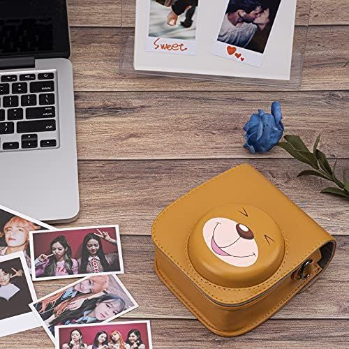  Frankmate PU Leather Instax Camera Compact Case for Fujifilm Instax Mini 11/9/8/8+ Instant Film Camera (Tan Bear)