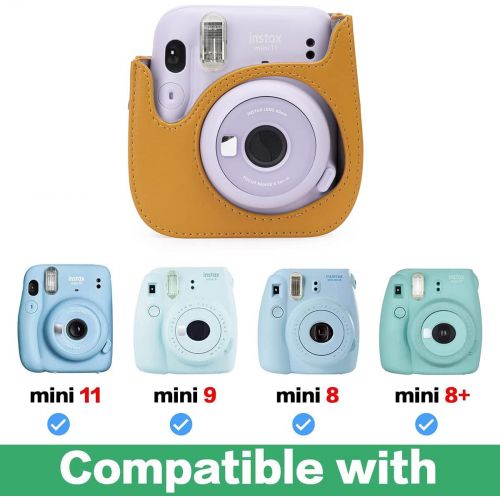  Frankmate PU Leather Instax Camera Compact Case for Fujifilm Instax Mini 11/9/8/8+ Instant Film Camera (Tan Bear)