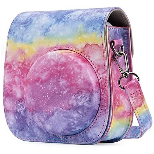  Frankmate Protective & Portable Case Compatible with fujifilm instax Mini 11/9 / 8/8+ Instant Film Camera with Accessory Pocket and Adjustable Strap (Starry Sky Red)