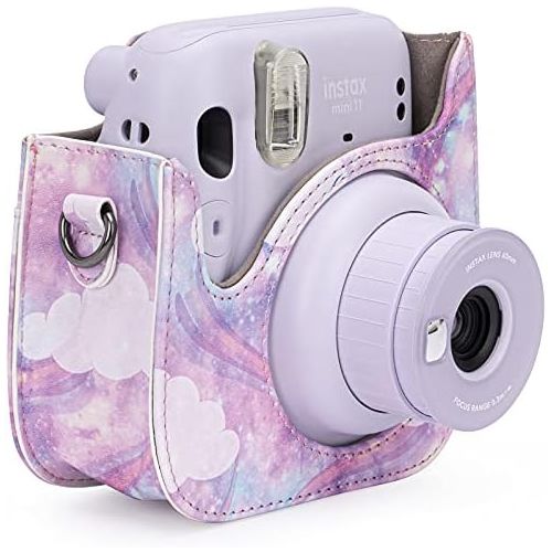  Frankmate Protective & Portable Case Compatible with fujifilm instax Mini 11/9 / 8/8+ Instant Film Camera with Accessory Pocket and Adjustable Strap (Starry Sky Pink)