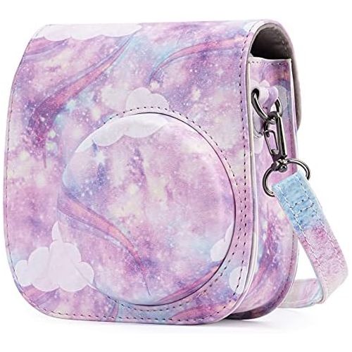  Frankmate Protective & Portable Case Compatible with fujifilm instax Mini 11/9 / 8/8+ Instant Film Camera with Accessory Pocket and Adjustable Strap (Starry Sky Pink)