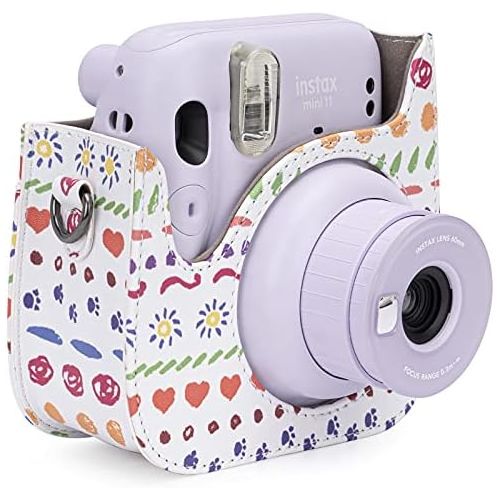  Frankmate PU Leather Instax Camera Compact Case for Fujifilm Instax Mini 11/9/8/8+ Instant Film Camera (Graffiti A)