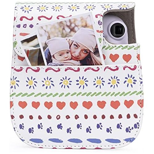  Frankmate PU Leather Instax Camera Compact Case for Fujifilm Instax Mini 11/9/8/8+ Instant Film Camera (Graffiti A)