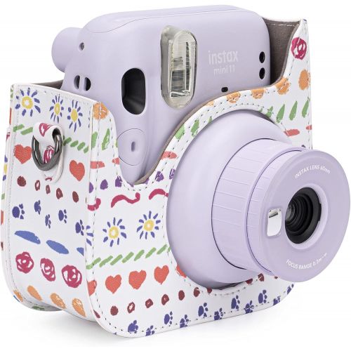  Frankmate PU Leather Instax Camera Compact Case for Fujifilm Instax Mini 11/9/8/8+ Instant Film Camera (Graffiti A)