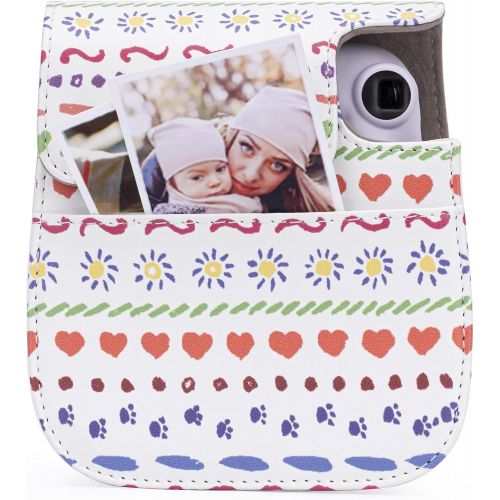  Frankmate PU Leather Instax Camera Compact Case for Fujifilm Instax Mini 11/9/8/8+ Instant Film Camera (Graffiti A)