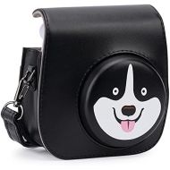 Frankmate PU Leather Instax Camera Compact Case for Fujifilm Instax Mini 11/9/8/8+ Instant Film Camera (Black Puppy)