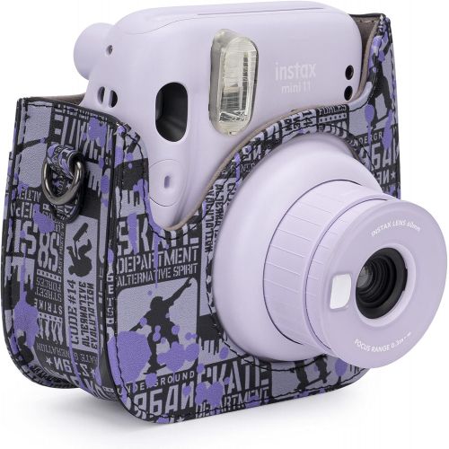  Frankmate PU Leather Instax Camera Compact Case for Fujifilm Instax Mini 11/9/8/8+ Instant Film Camera (Graffiti C)