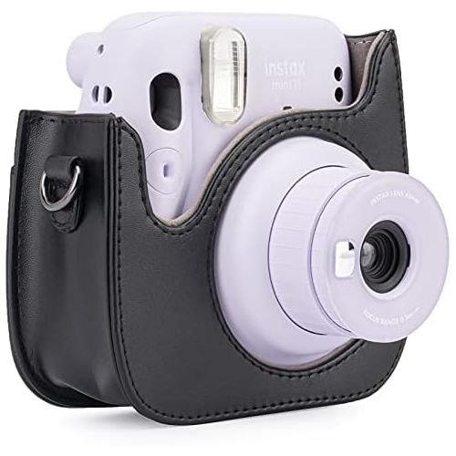  Frankmate PU Leather Instax Camera Compact Case for Fujifilm Instax Mini 11/9/8/8+ Instant Film Camera (Black Penguin)