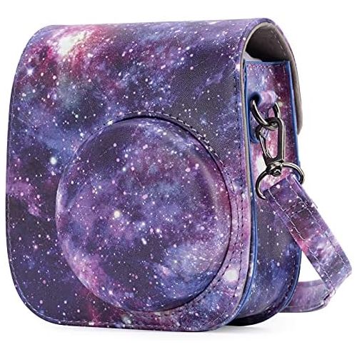  Frankmate Protective & Portable Case Compatible with fujifilm instax Mini 11/9 / 8/8+ Instant Film Camera with Accessory Pocket and Adjustable Strap (Starry Sky Purple)