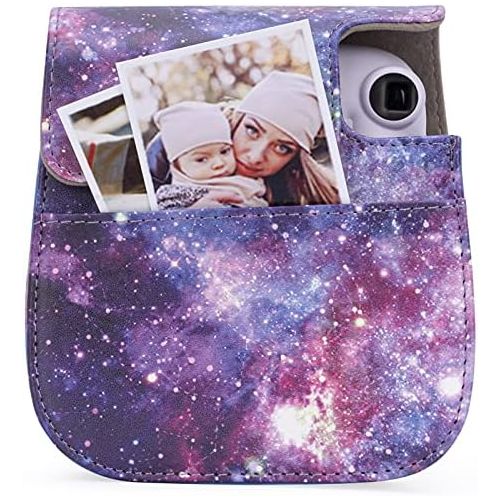  Frankmate Protective & Portable Case Compatible with fujifilm instax Mini 11/9 / 8/8+ Instant Film Camera with Accessory Pocket and Adjustable Strap (Starry Sky Purple)