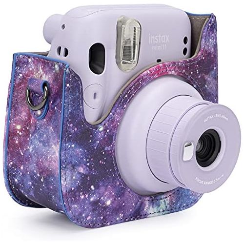  Frankmate Protective & Portable Case Compatible with fujifilm instax Mini 11/9 / 8/8+ Instant Film Camera with Accessory Pocket and Adjustable Strap (Starry Sky Purple)