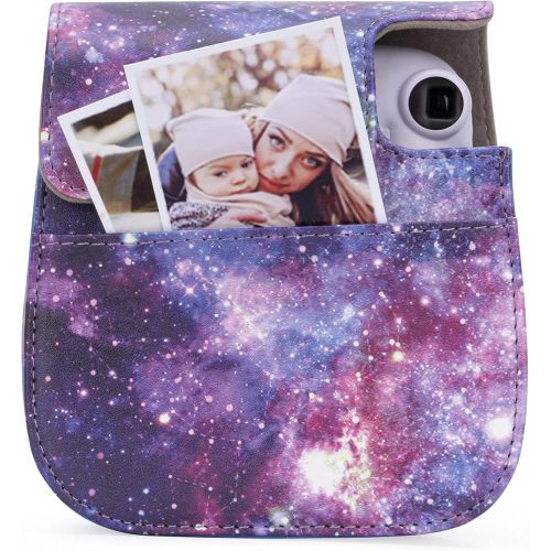  Frankmate Protective & Portable Case Compatible with fujifilm instax Mini 11/9 / 8/8+ Instant Film Camera with Accessory Pocket and Adjustable Strap (Starry Sky Purple)
