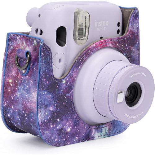  Frankmate Protective & Portable Case Compatible with fujifilm instax Mini 11/9 / 8/8+ Instant Film Camera with Accessory Pocket and Adjustable Strap (Starry Sky Purple)