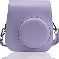Frankmate PU Leather Camera Case Compatible with Fujifilm Instax Mini 11 Instant Camera with Adjustable Strap and Pocket (Purple)