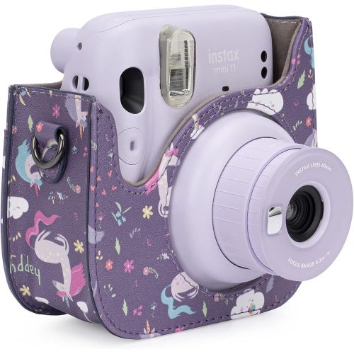  Frankmate Protective & Portable Case Compatible with fujifilm instax Mini 11/9/8/8+ Instant Film Camera with Accessory Pocket and Adjustable Strap (Unicorn)