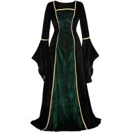 frawirshau Renaissance Costume Women Medieval Dress Velvet Queen Dresses