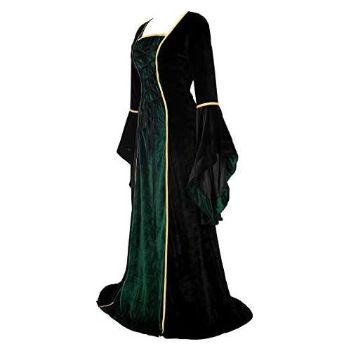  할로윈 용품frawirshau Renaissance Costume Women Medieval Dress Velvet Queen Dresses