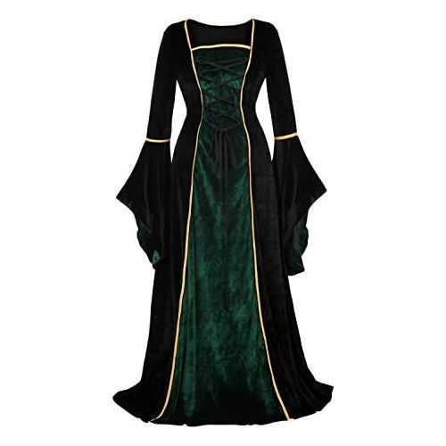  할로윈 용품frawirshau Renaissance Costume Women Medieval Dress Velvet Queen Dresses