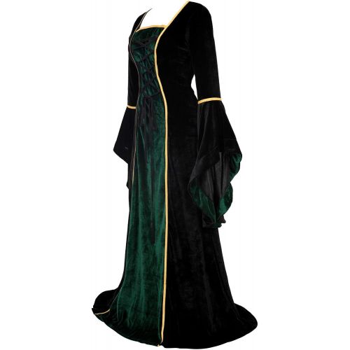  할로윈 용품frawirshau Renaissance Costume Women Medieval Dress Velvet Queen Dresses