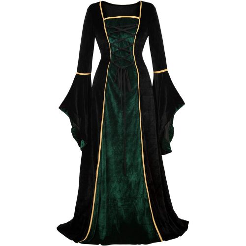  할로윈 용품frawirshau Renaissance Costume Women Medieval Dress Velvet Queen Dresses