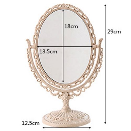  Frcolor Desktop Makeup Mirror 2x Magnification European Style Two Sided Swivel Tabletop Vanity Makeup Mirror