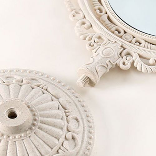  Frcolor Desktop Makeup Mirror 2x Magnification European Style Two Sided Swivel Tabletop Vanity Makeup Mirror