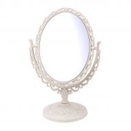 Frcolor Elegant Simple Cosmetic Mirror Tabletop Double Sided Swivel Vanity Mirror with One Side of...