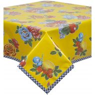 Freckled Sage Oilcloth Products Freckled Sage Oilcloth Tablecloth Lemons and Roses Yellow You Pick the Size