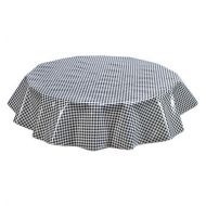 Freckled Sage Oilcloth Products Round Freckled Sage Oilcloth Tablecloth in Gingham Black - You Pick the Size!