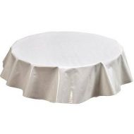 Freckled Sage Oilcloth Products Round Oilcloth Tablecloths in Solid Colors Collection - White - 60