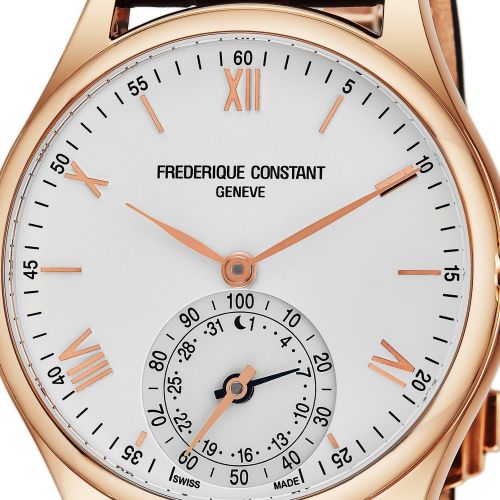  Frederique Constant Mens FC-285V5B4 Classics Silver Dial Brown Leather Strap Horological Smartwatch Swiss Quartz Watch by Frederique Constant