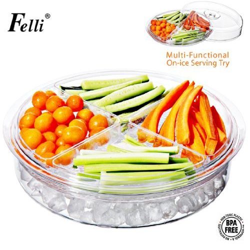  Free Free Felli 6 Piece Acrylic Divided Sections Serving Tray / Compartment Party Appetizer Platter