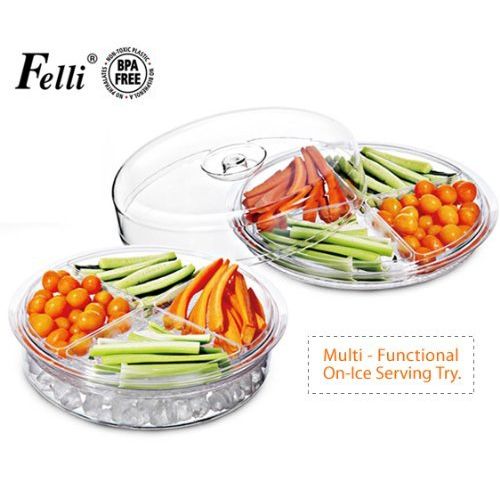  Free Free Felli 6 Piece Acrylic Divided Sections Serving Tray / Compartment Party Appetizer Platter