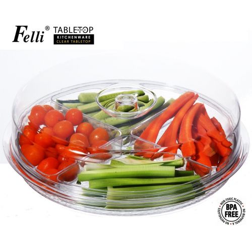  Free Free Felli 6 Piece Acrylic Divided Sections Serving Tray / Compartment Party Appetizer Platter