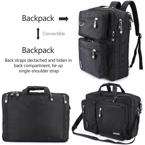  FreeBiz Laptop Bag Convertible Backpack Business Briefcase Messenger Bag Water Resistant Travel Rucksack for 17.3 Inch Laptop for Men Women Students(Gray)