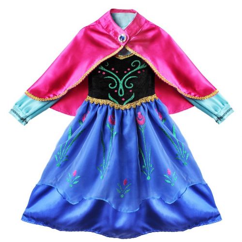  Freebily Girls Snow Party Dress Princess Costume Halloween Cosplay Party Outfits with Cloak