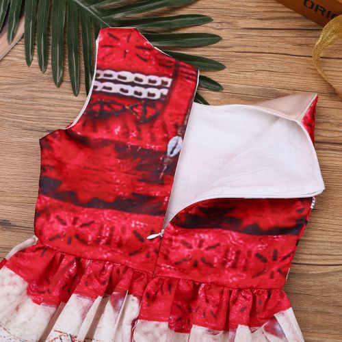  Freebily Little Girls Digital Print Ruffle Sleeve Princess Birthday Party Dress Adventure Outfit Halloween Cosplay Costume