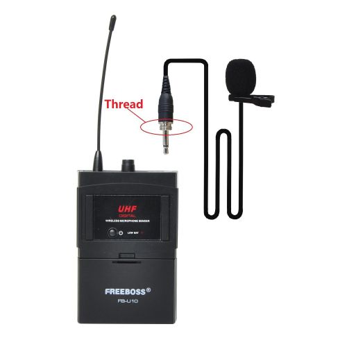  Freeboss FB-U10 Digital Uhf Wireless Microphone System Dj Karaoke 2 Lapel and 2 Headset Microphone (2 Bodypack Transmitter)