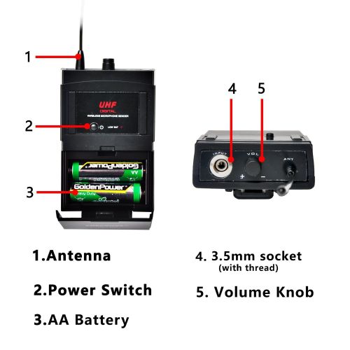  Freeboss FB-U10 Digital Uhf Wireless Microphone System Dj Karaoke 2 Lapel and 2 Headset Microphone (2 Bodypack Transmitter)