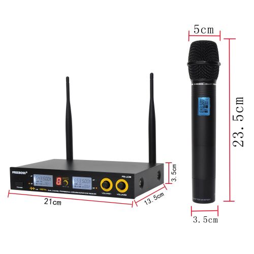  Freeboss FB-U09 2 Way Metal Handhelds Digital UHF Wireless Microphone