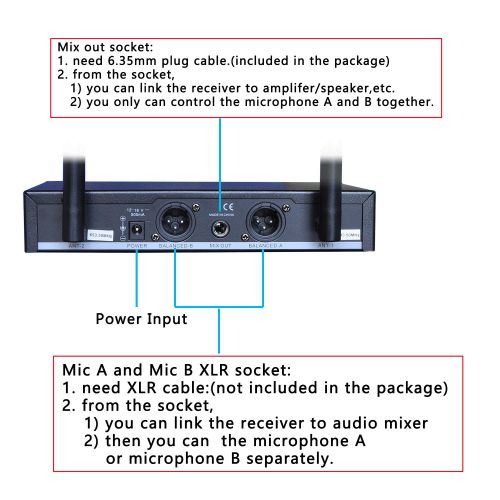  Freeboss FB-U09 2 Way Metal Handhelds Digital UHF Wireless Microphone