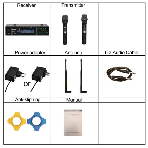  Freeboss FB-U32 2 Metal Handheld Multi-frequency 2x99 Adjustable Frequency Dj Party Church Wireless Microphone