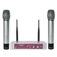 Freeboss FB-U10 2 Way Silver Metal Handheld Microphone Church Karaoke Party Digital UHF Wireless Microphone